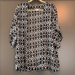 Black and white kimono cardigan